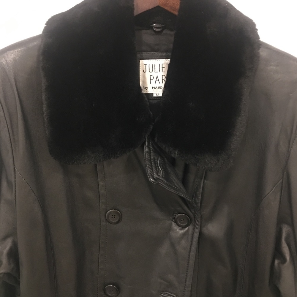 Vintage Juliette Paris 100% genuine leather coat